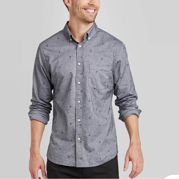Goodfellow & Co Gray Casual Button Down Shirt size Large. - Picture 1 of 7